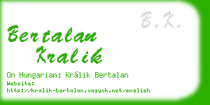 bertalan kralik business card