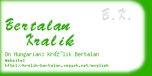 bertalan kralik business card